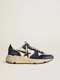 Running Sole pour homme en cuir nappa noir et beige avec étoile et contrefort noirs