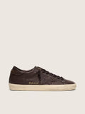 Super-Star pour homme en cuir marron foncé avec étoile en cuir ton sur ton