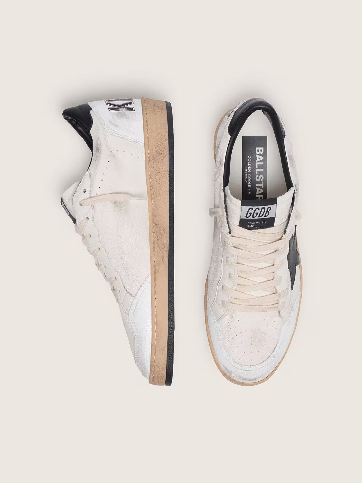 Ball Star homme en nappa blanc avec étoile noire