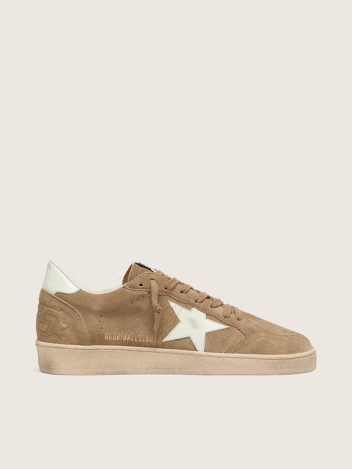 Ball Star homme en cuir velours marron avec étoile en cuir blanc