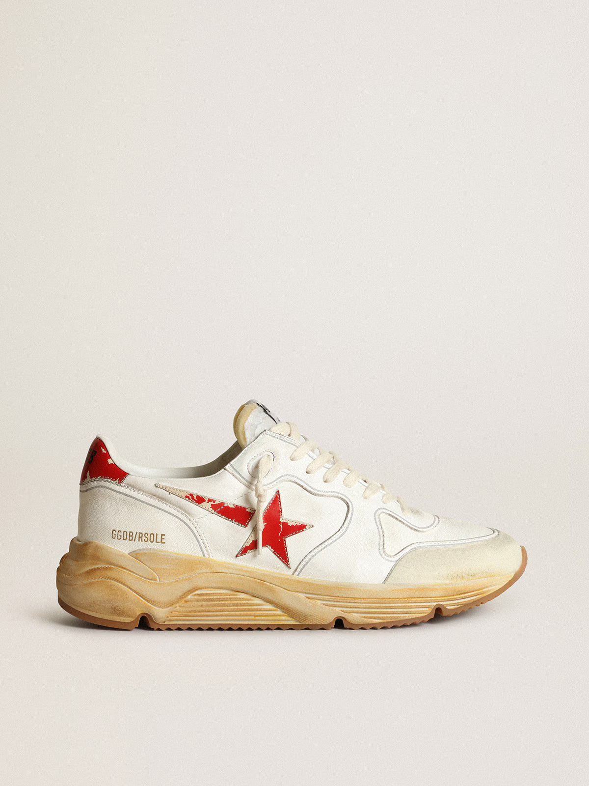 Running Sole homme avec étoile et contrefort en cuir à imprimé rouge