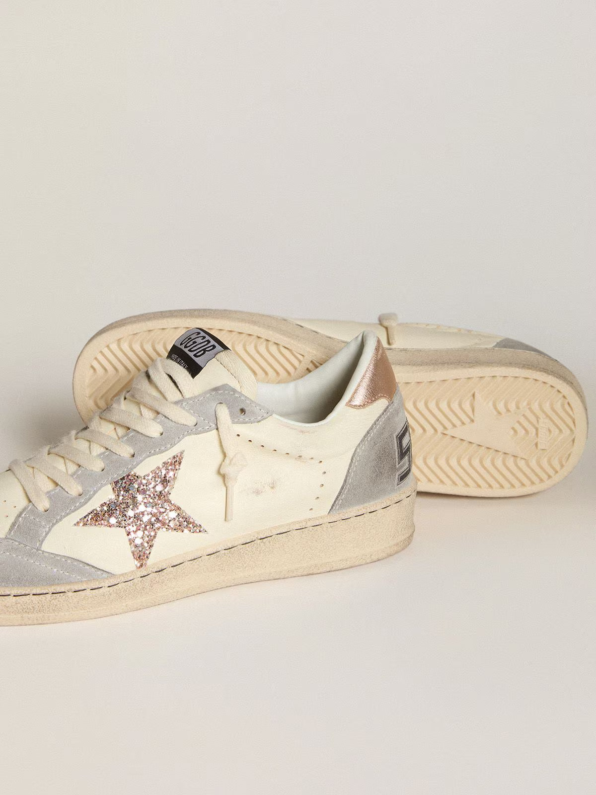 Ball Star en cuir nappa avec étoile à paillettes et contrefort lamé